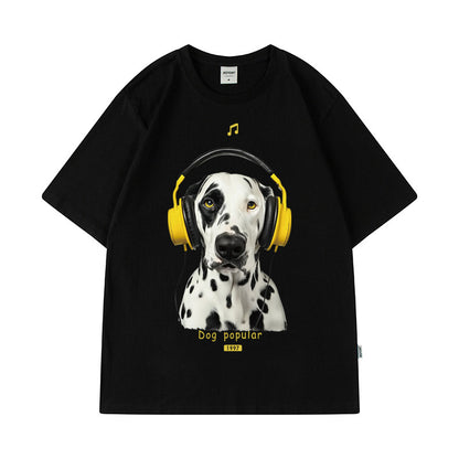 Cross-Border Short-Sleeved T-Shirts for Boys and Girls Hong Kong Style Casual Cartoon Hip-Hop Pet Dog Tops Summer Half-Sleeved Versatile Tops