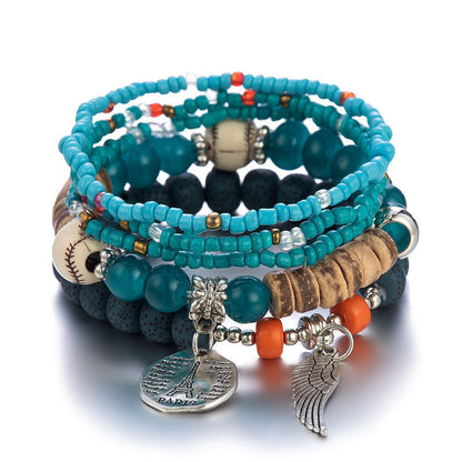 European and American Cross-Border Hot-Selling New Bohemian Bracelets Creative Tassel Multi-Layer Beaded Bracelets Fashion Jewelry