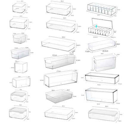Desktop Storage Box Drawer Built-in Partition Transparent Acrylic Narrow Long Rectangular Cosmetic Workstation Kitchen