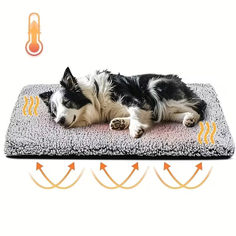 Super soft self-warming cat and dog bed, warm dog crate sleeping pad, washable non-slip pet nest mat