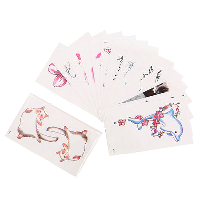 Wholesale small fresh tattoo stickers South Korea tattoo flowers eyebrow butterfly English cartoon face tattoo stickers 60