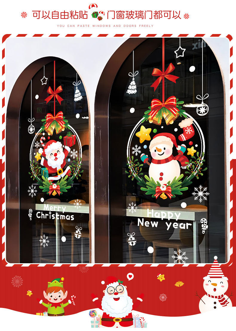 New Christmas Wall Stickers Glass Door Stickers Decoration Decorations Santa Claus Electrostatic Painting Window Window Stickers