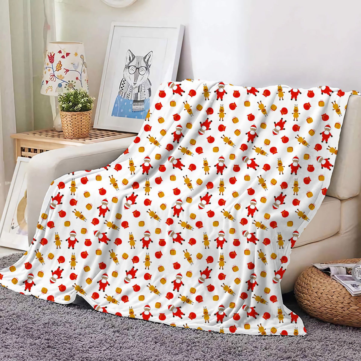 Christmas Decoration Blanket Holiday Blanket Red Festive Blanket Christmas Tree Polo Sofa Blanket Flannel Blanket