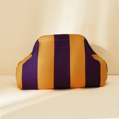 Cross-Border Dropshipping Knitted Bag Striped Clutch Bag for Women Fly-Knit Cloud Versatile Stylish Portable Makeup Bag Large Capacity
