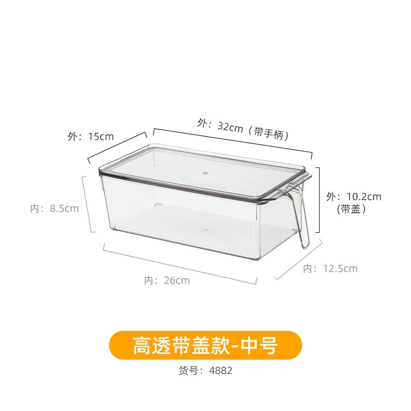 Transparent Storage Box Desktop Kitchen Cabinet Drawer Refrigerator Storage Box Acrylic Snacks Portable Storage Basket