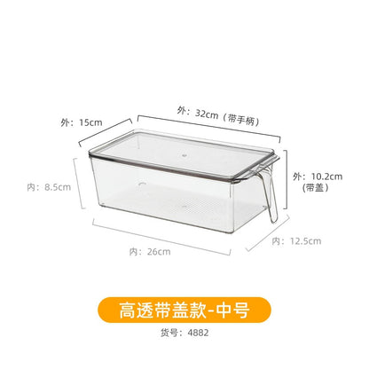 Transparent Storage Box Desktop Kitchen Cabinet Drawer Refrigerator Storage Box Acrylic Snacks Portable Storage Basket