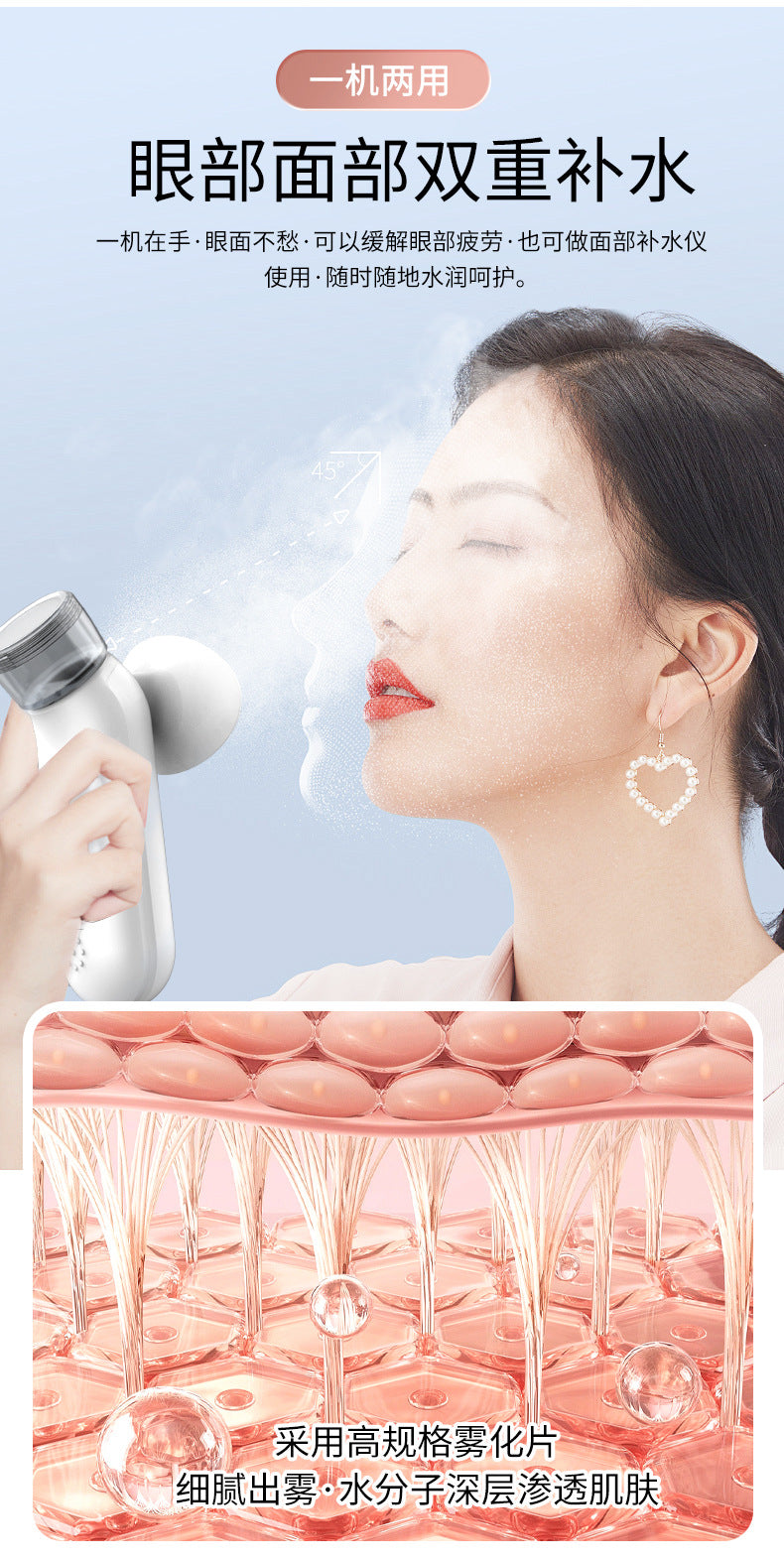 New Cross-border Eye Moisturizing Instrument Eye Nano Spray Atomizer Hot Compress Eye Beauty Instrument Eye Protection Spray Instrument Eye Wash Instrument