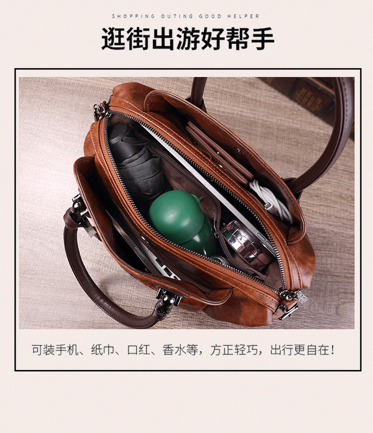 2025 New Chinese Style Retro European and American Style Bag Fashion Embossed Gradient Color Hand-Held Crossbody Pillow Women's Bag