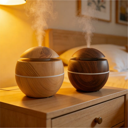 Foreign Trade Mushroom Head Humidifier USB Desktop Household Mini Wood Grain Aromatherapy Essential Oil Aromatherapy Machine Manufacturer Low Noise