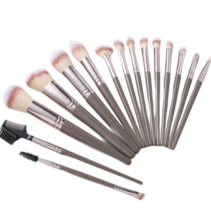 Cross-Border Amazon Same-Style Makeup Brushes for Beginners, 15-Piece Champagne Color Brush Set, Highlighter Brush, Beauty Makeup Supplies