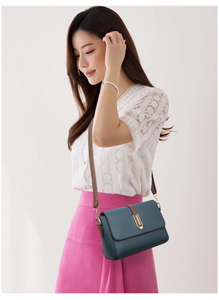 Small Square Bag for Women 2026 New Fashion Soft Leather Women's Shoulder Crossbody Bag Pure Color High-Quality Texture Middle-Aged Mom Bag