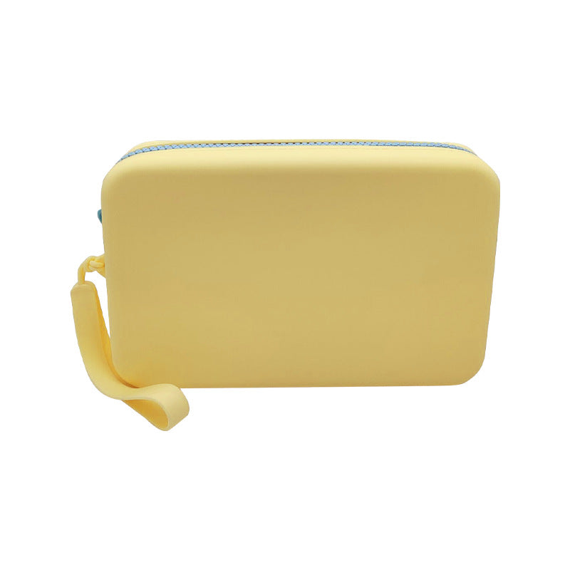 Customizable Silicone Cosmetic Bag Rectangular Travel Portable Silicone Storage Bag Waterproof Toiletry Bag Small Storage Bag