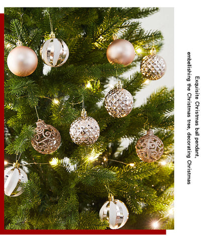 Cross-border New Christmas Tree Decoration Pendant Electroplated Paintted Ball Hanging Hollow Ball Hanging Christmas Decorations