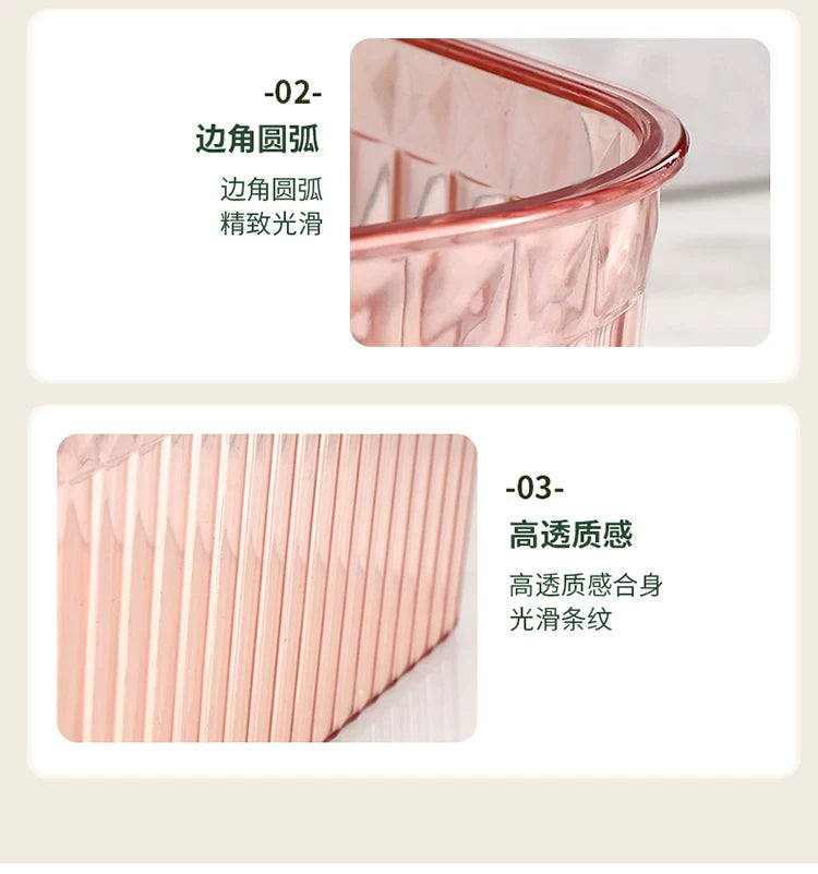Pet Light Luxury Mirror Cabinet Storage Box Desktop Cosmetics Storage Rack Cabinet Sundry Organizer Compartment Drawer Storage