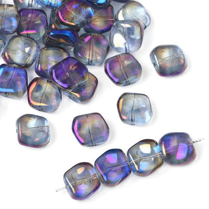Glass color-plated oblique crystal beads antique diy handmade hairpin necklace material accessories cross-border a generation of hair