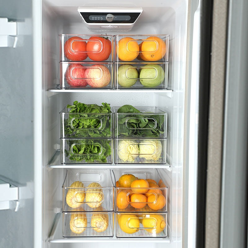 Transparent Storage Box Desktop Kitchen Cabinet Drawer Refrigerator Storage Box Acrylic Snacks Portable Storage Basket