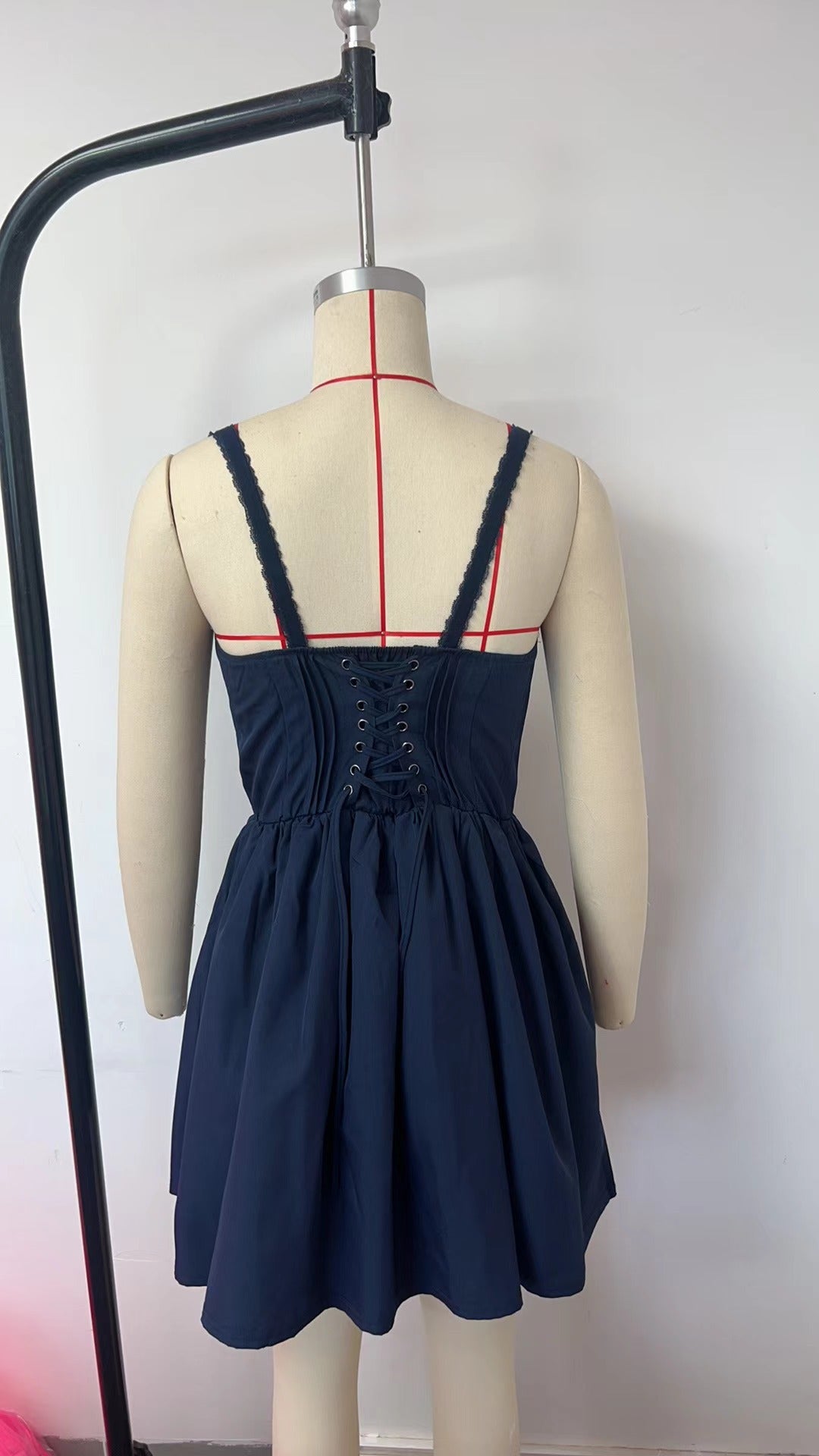 European and American Sexy Women's Lace Stitching Slip Skirt Waist Backless Small Skirt Pure White dress Women