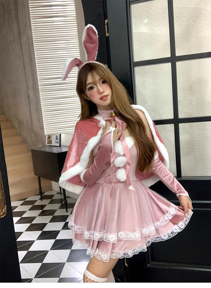 Christmas Theme Bunny Cos Uniform Night Performance Costume Sexy Pure Halloween Bunny cosplay