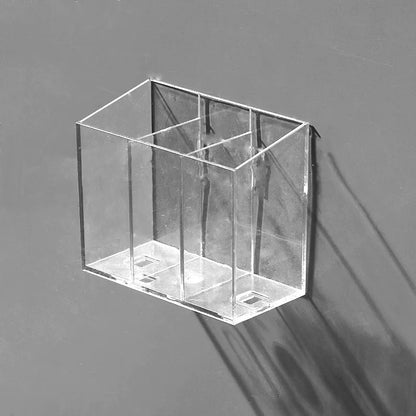 Desktop Wall Hanging Storage Box with Transparent Acrylic Cosmetics Bathroom Stationery Station Kitchen Storage Rack Bedside