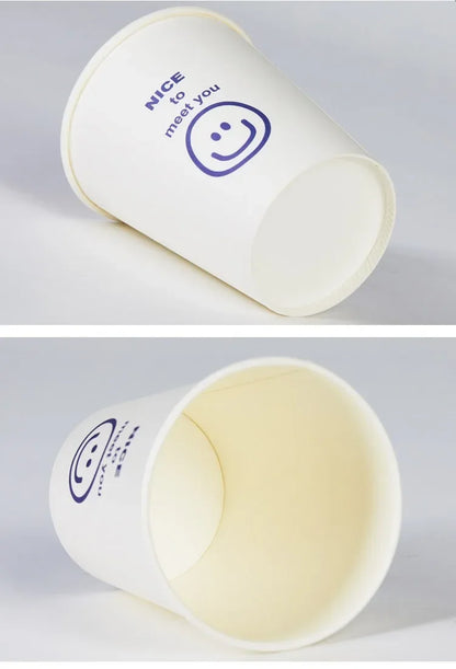 Disposable Paper Cups with Cute Cartoon Patterns for Commercial, Office, and Home Use, Food-Grade, 250ml, Thickened