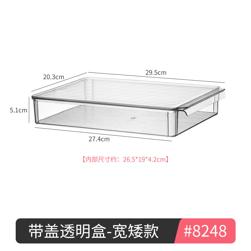 Desktop Storage Box with Lid Flip-Top Rectangular Transparent Acrylic Storage Box Kitchen Cosmetics Sundry Work Station