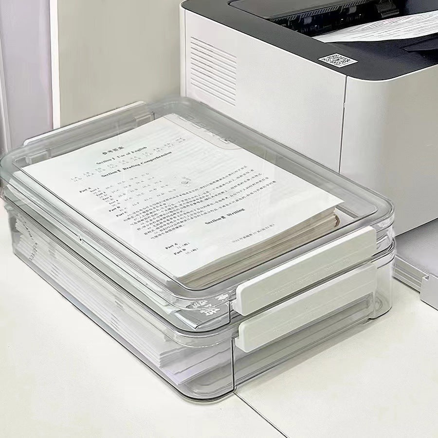 Paper storage and organizing artifact large capacity transparent plastic household registration book junior high school graduation certificate a4 file storage box