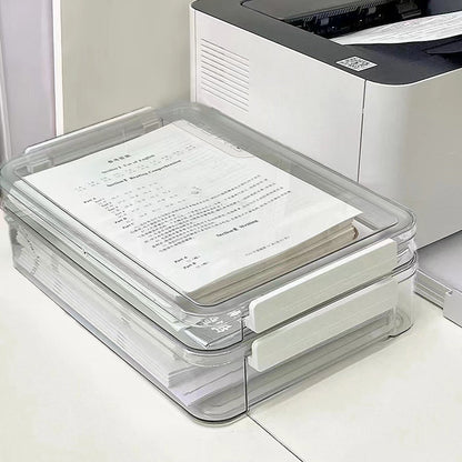 Paper storage and organizing artifact large capacity transparent plastic household registration book junior high school graduation certificate a4 file storage box