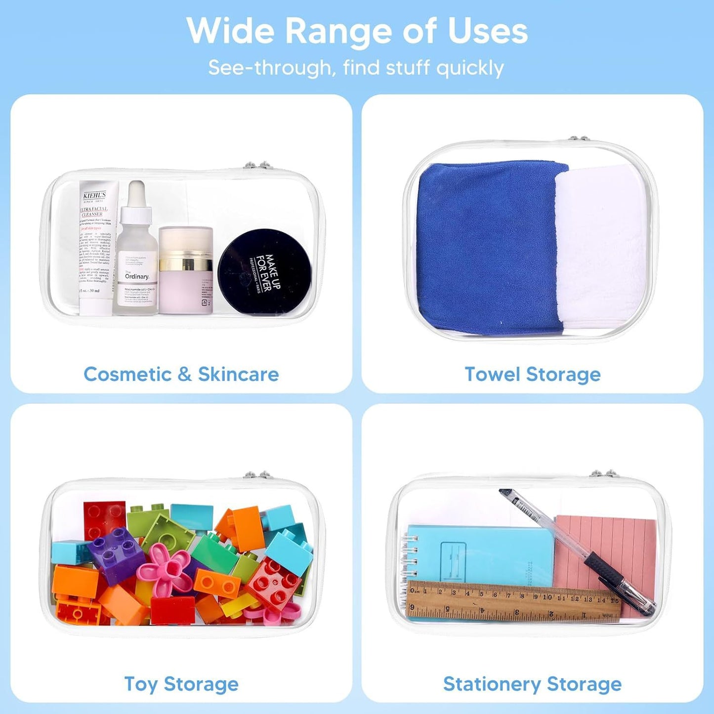 Cross-Border Popular Pet Box Travel Storage Bag Digital Stationery Toiletry Makeup Bag Small Transparent Box Portable