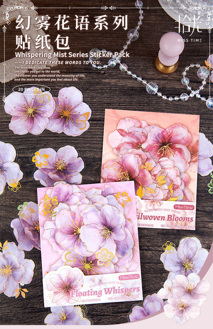Pick up Pet Flower Sticker Pack, Hot Stamping Handbook DIY Decorative Material Stickers, 20 Pieces in Cross-Border 6 Styles