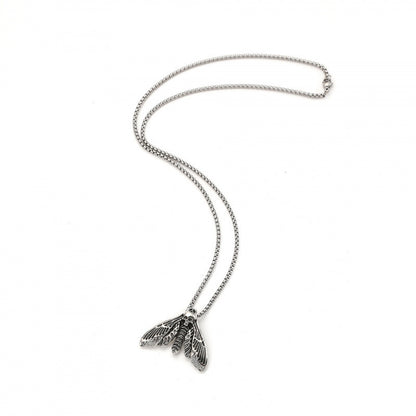 Foreign Trade Hot-Selling Retro Viking Death Skull Moth Pendant Necklace Gothic Decorations Party Accessories Wholesale
