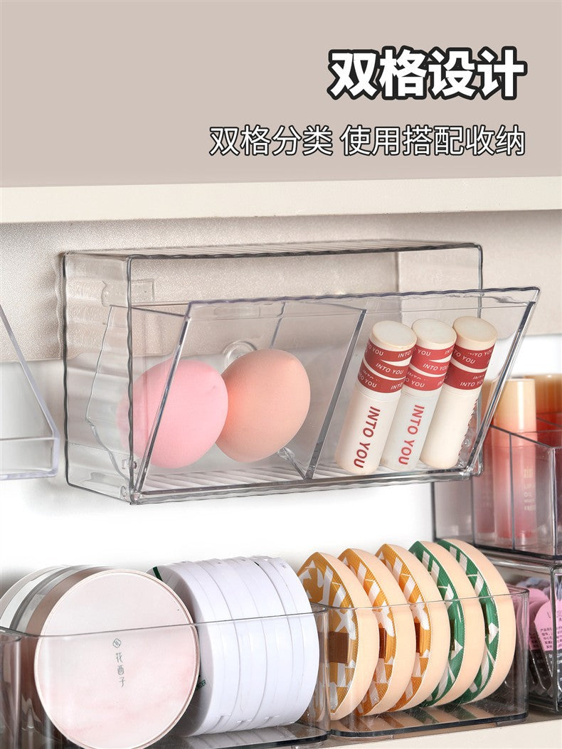 Bathroom Makeup Cotton Wall-Mounted Storage Box Bathroom Cotton Swab Stick Makeup Remover Cotton Dormitory Hair Accessories Storage Rack