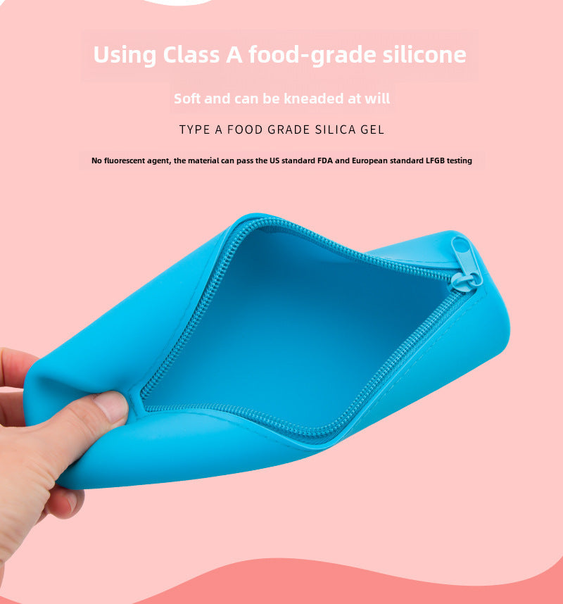 Round Silicone Bag Large Capacity Travel Multi-Purpose Toiletries Storage Bag Stationery Cosmetic Storage Box Storage