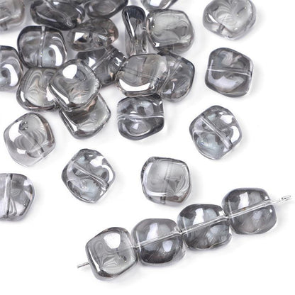 Glass color-plated oblique crystal beads antique diy handmade hairpin necklace material accessories cross-border a generation of hair