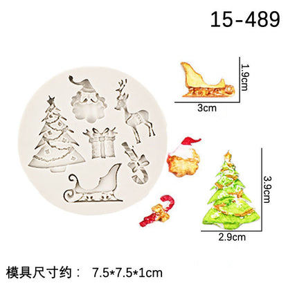 Christmas Theme Silicone Mold Snowflake Christmas Tree Snowman Gingerbread Man Creative Baking Decoration Liquid Silicone Mold