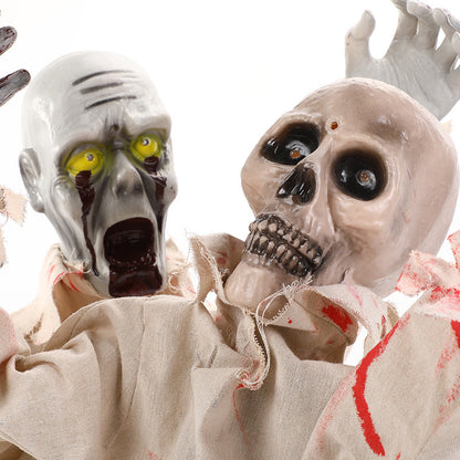 New Halloween sound-controlled half-body zombie decoration prop toy ornament cross-border horror prop gift light