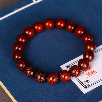 Zambian Blood Sandalwood Buddhist Bead Bracelet, Old Material, Small-Leaf Rosewood, High-Density Golden Star, Wholesale Prayer Bead Wooden Bracelet, Cultural and Artistic Crafts Manufacturer