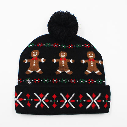 Korean Internet Celebrity Style Snowflake Christmas Hat, Warm and Cold-Proof Women's Knitted Hat with Pom-Pom, Ear-Protecting Yarn Hat, Light Luxury Style