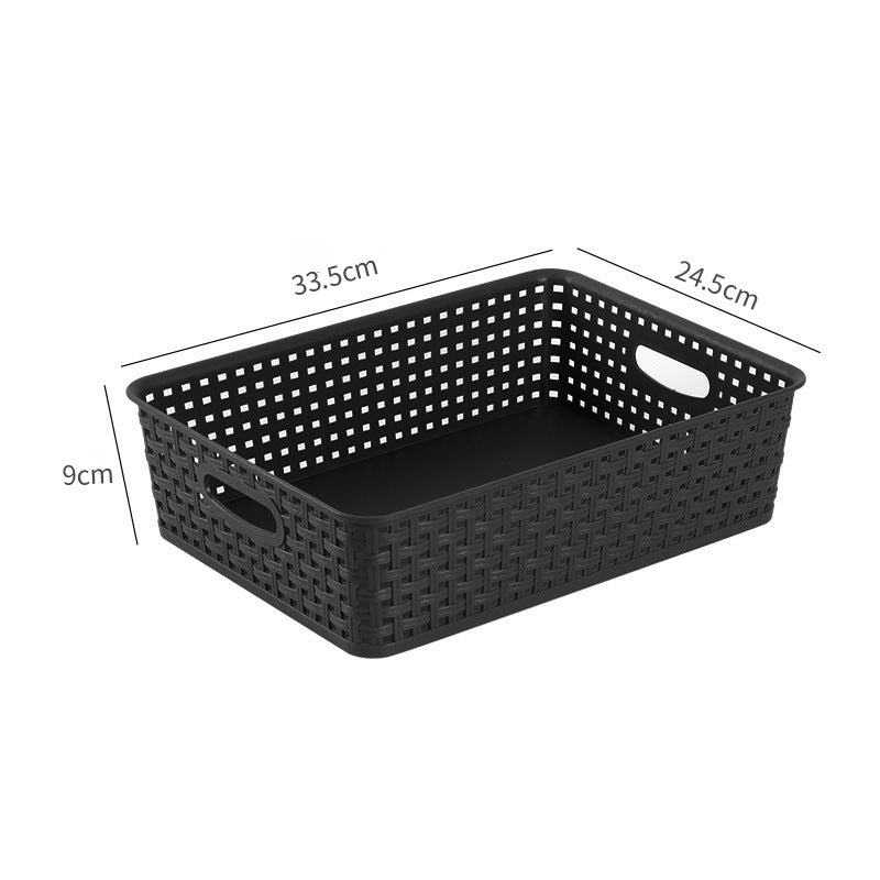 Storage Basket Simple Office Supplies Plastic Storage Basket Desktop Sundries Storage Frame Living Room Study Snack Organize Basket