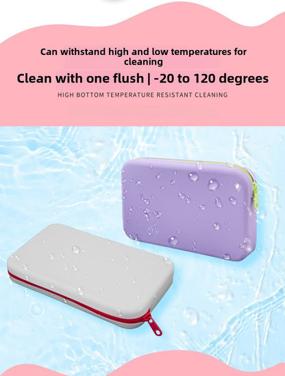 Large-Capacity Rectangular Silicone Cosmetic Bag, Storage Bag, Toiletry Storage Bag, Digital Bag, Travel Bag, Menstrual Bag