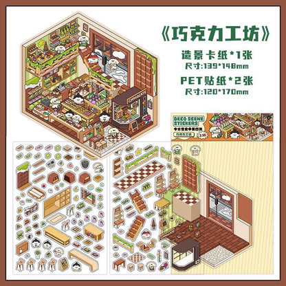 Infeel.Me Extra Large Scenery Stickers Today's Business Hours Open - Part Twelve DIY Journal Scene Stickers