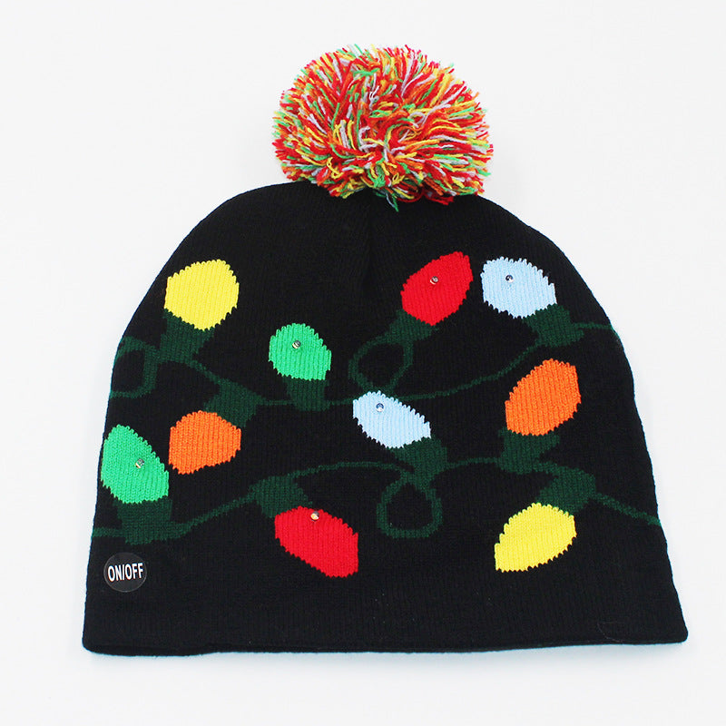 Korean Internet Celebrity Style Snowflake Christmas Hat, Warm and Cold-Proof Women's Knitted Hat with Pom-Pom, Ear-Protecting Yarn Hat, Light Luxury Style