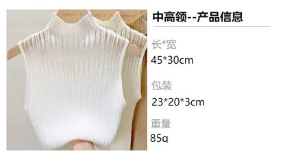 New Style Sleeveless Knit Top for Women, Summer Thin Style with a High-End Feel, Elegant Collar, Vacation Casual Top, Direct Cross-Border Supply