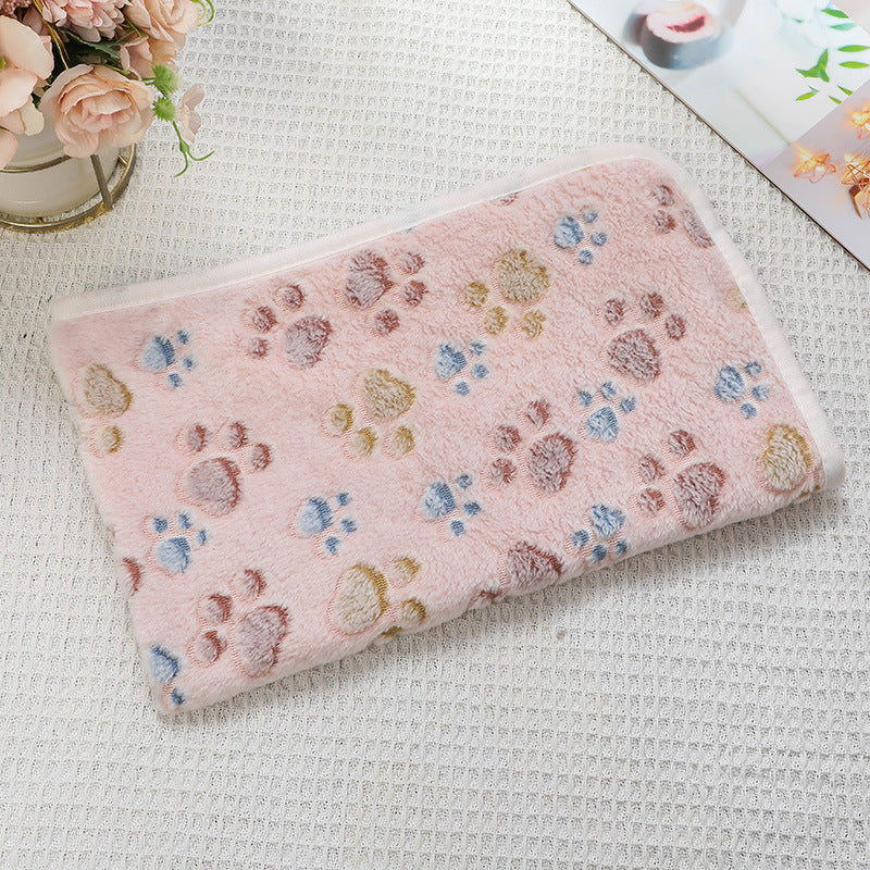 Cross-border pet blanket mat cat and dog flannel blanket autumn and winter warm blanket pet sleeping mat wholesale