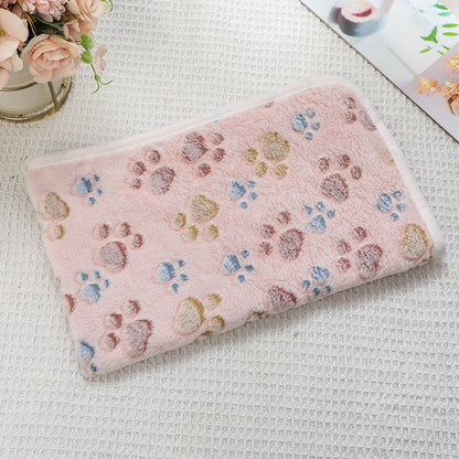 Cross-border pet blanket mat cat and dog flannel blanket autumn and winter warm blanket pet sleeping mat wholesale
