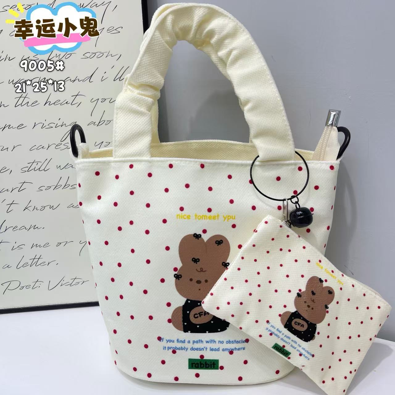 New Girls Handbag Storage Bag Cute Lunch Box Bag Handbag Mother Bag Korean Cartoon Bag Hand Bag