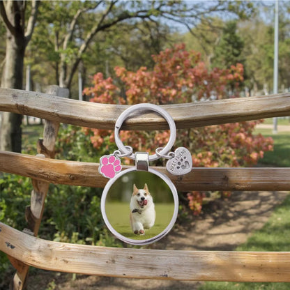 Amazon Cross-border Thermal Transfer Keychain Pet Keychain Metal Blank Thermal Transfer Keychain Pendant