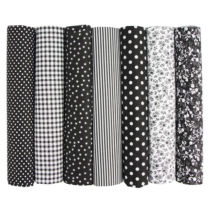 7 Color Patchwork Cloth Group Plain Flower Cloth Broken Plaid Dot DIY Cotton Small Fresh Plant Printing Cloth