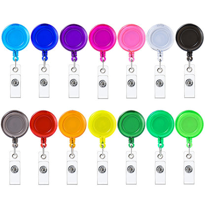 Transparent Easy Pull Buckle Doctor Nurse Breast Card Certificate Card Case Anti-loss Clip Buckle Meal Card Work Card Transparent Color Retractable Buckle