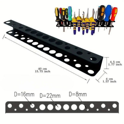 Hardware Tool Storage Rack Iron Wall-Mounted Screwdriver Pliers Rack Lightweight Design Multi-Hole Screwdriver Display Rack