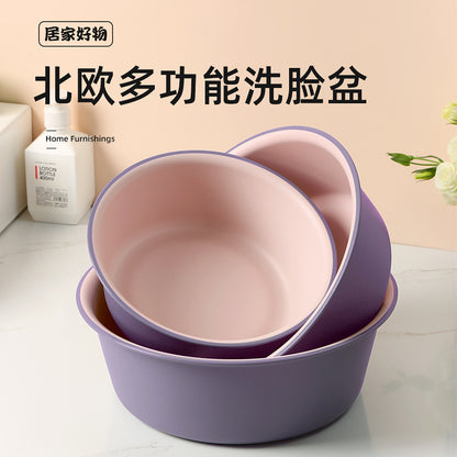 Washbasin plastic household large durable basin student dormitory baby contrast color small basin vegetable washing laundry foot basin